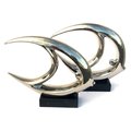 Afd Home Ceramic Fish Sculpture; Silver - Set of 2 12016314